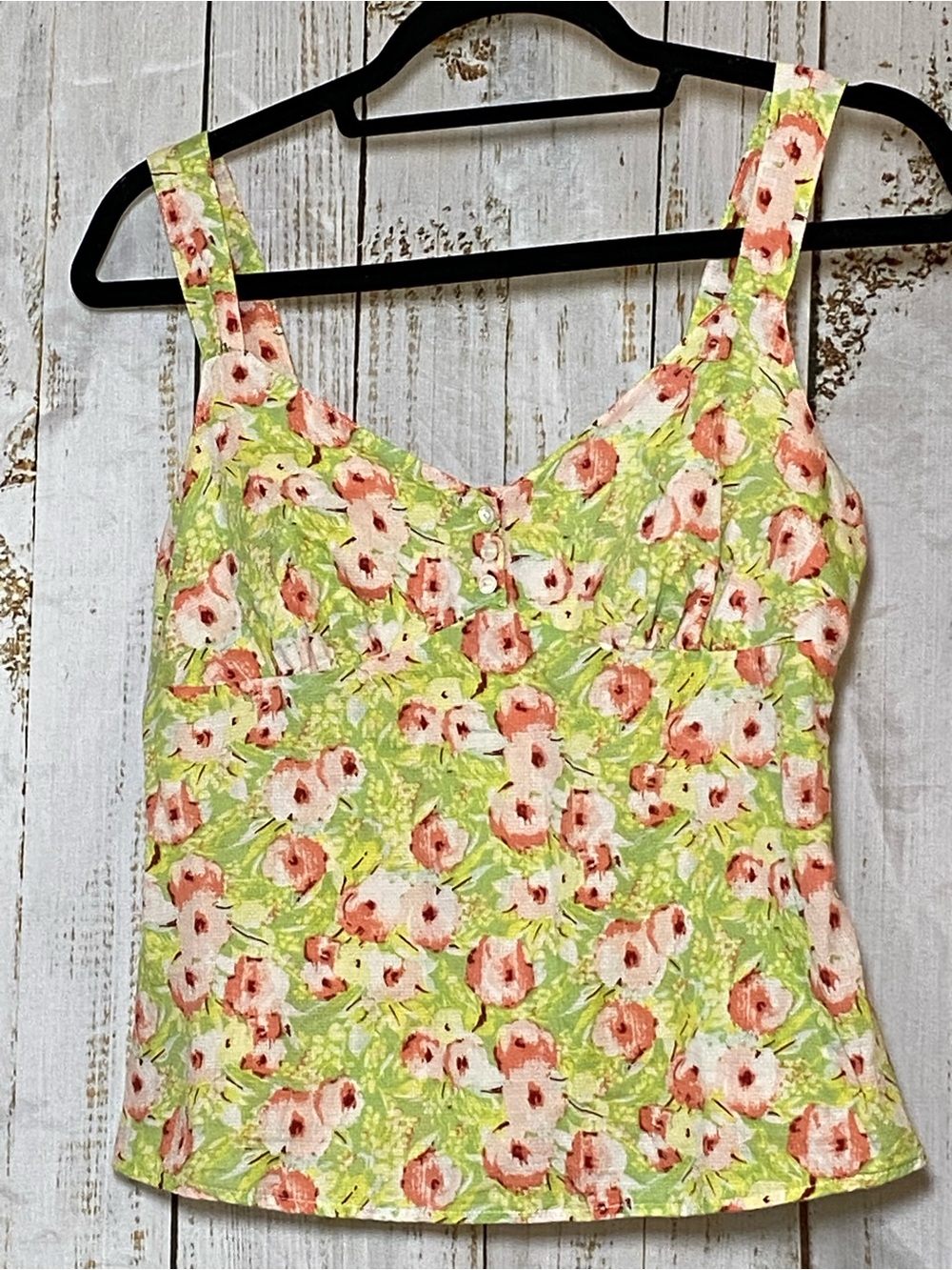 Eddie Bauer Floral Sleeveless Blouse With Straps Size XS 100% Cotton